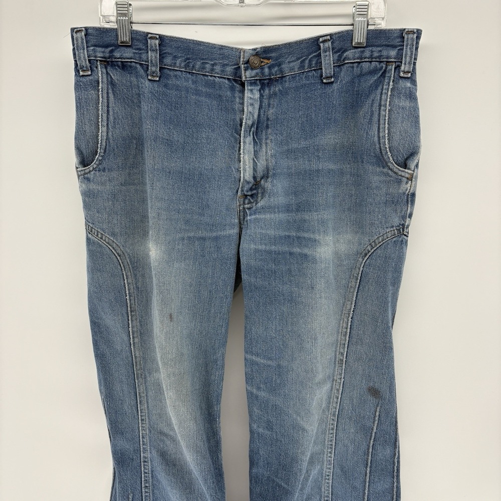 Rare Vintage 1970's Levi's Orange Tab Bell Bottom Jeans Disco Hippie Women 34X32 - Picture 2 of 12